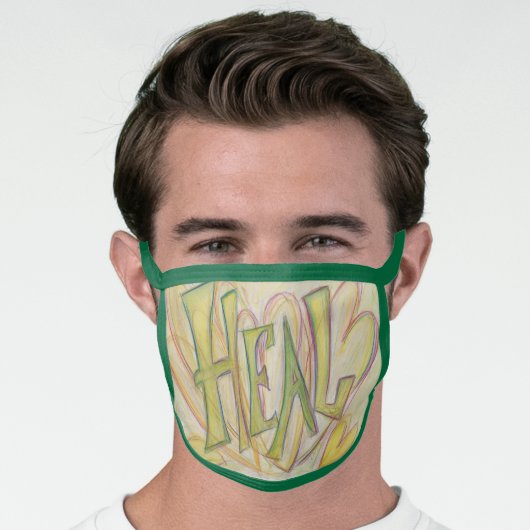Healing Hearts Word Art Custom Face Mask (Worn Him)