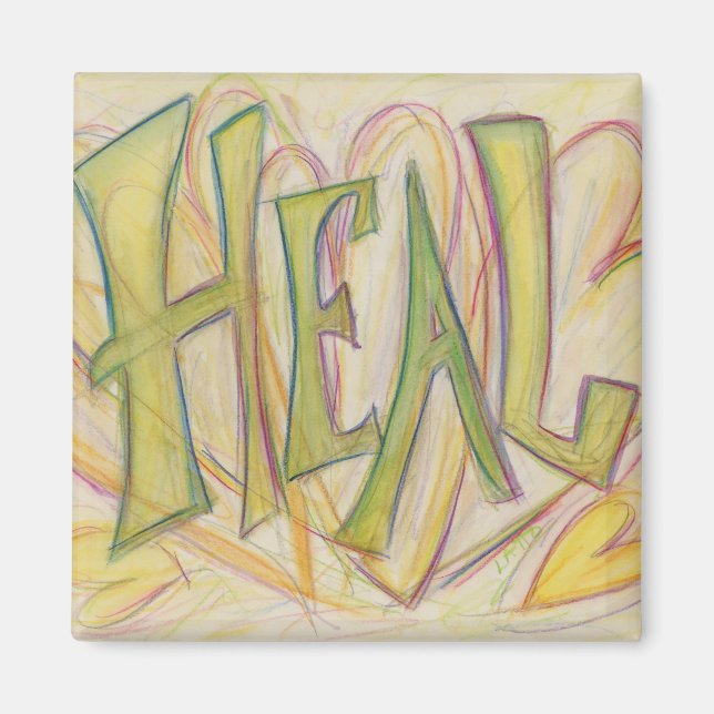 Healing Hearts Word Art Custom Fridge Magnets (Front)