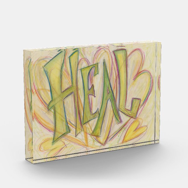 Healing Hearts Word Art Custom Paperweight Award (Left)