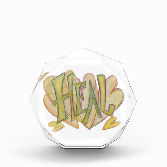 Healing Hearts Word Art Custom Paperweight Award (Front)