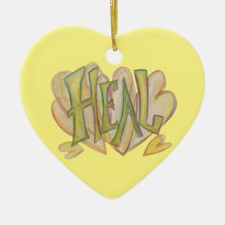 Healing Hearts Word Art Holiday Gift Ornaments