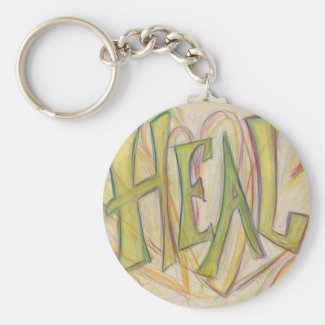 Healing Hearts Word Art Inspirational Keychain