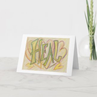 Healing Hearts Word Art Inspirational Note Cards
