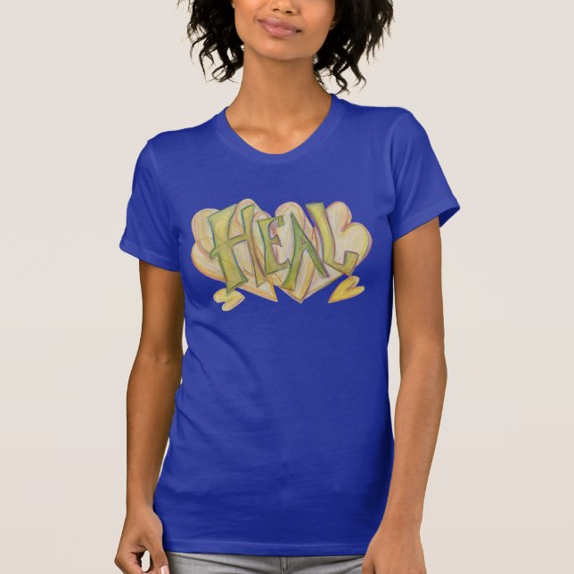 Healing Hearts Word Art Inspirational T-Shirt (Front)