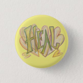 Healing Hearts Word Art Lapel Button Pins