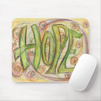 Healing Hope Word Art Custom Design Mousepad