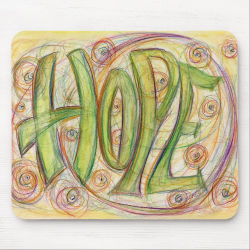 Healing Hope Word Art Custom Design Mousepad
