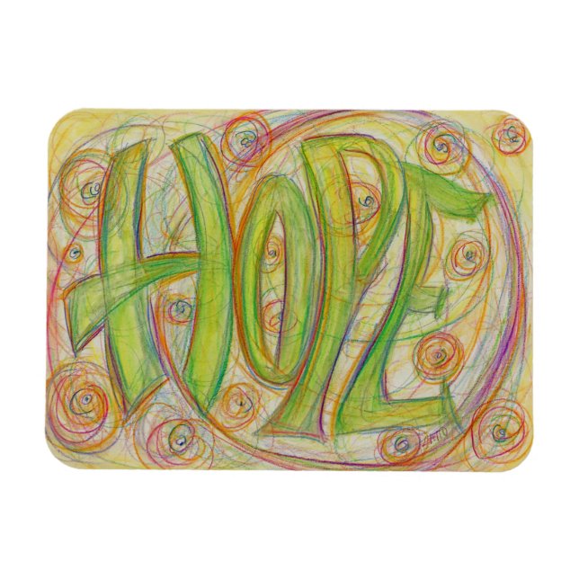 Healing Hope Word Art Inspirational Fridge Magnets (Horizontal)
