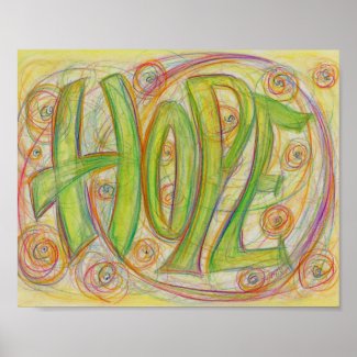 Healing Hope Word Art Inspirational Poster Print