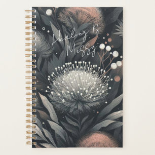 Healing Is Messy – Midnight Bloom Botanical Art Planner