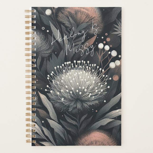  Healing Is Messy – Midnight Bloom Botanical Art Planner (Front)