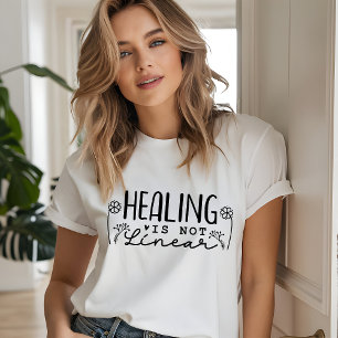 Healing Is Not Linear Grief Sayings Quote Floral Tri-Blend Shirt