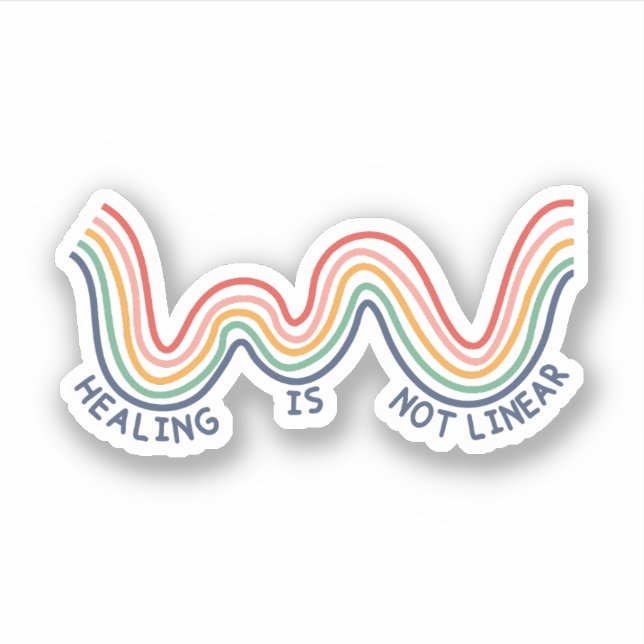 Healing Is Not Linear - Mental Health Awareness Sticker (Front)