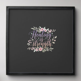 Healing is Strength Floral Wreath Peel And Stick Photo Tile
