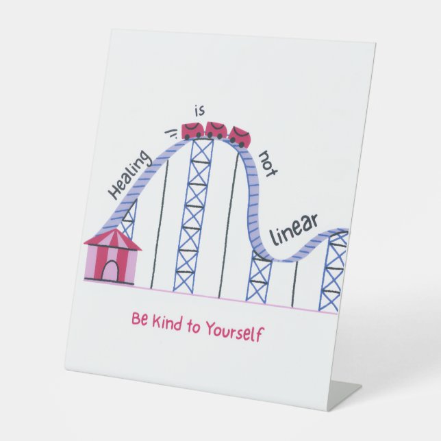 'Healing Isn't Linear' Empowering Self Love Sign  (Front)