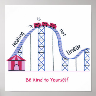 'Healing Isn't Linear' Health Awareness Poster 
