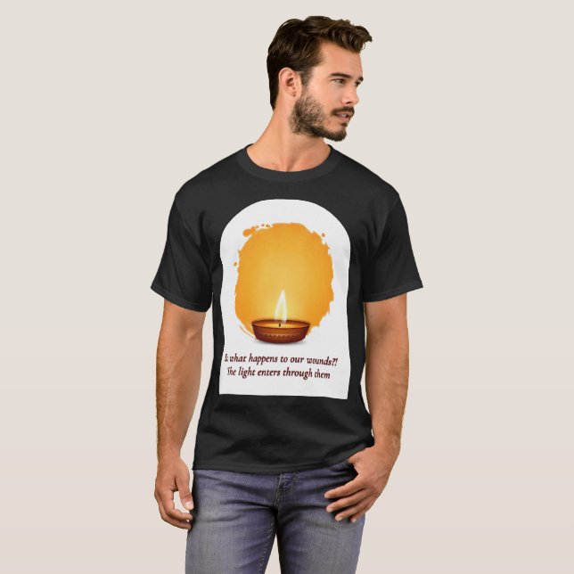 Healing Light Candle T‑Shirt | Inspirational Quote T-Shirt (Front Full)