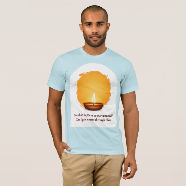 Healing Light Candle T‑Shirt | Inspirational Quote T-Shirt (Front Full)