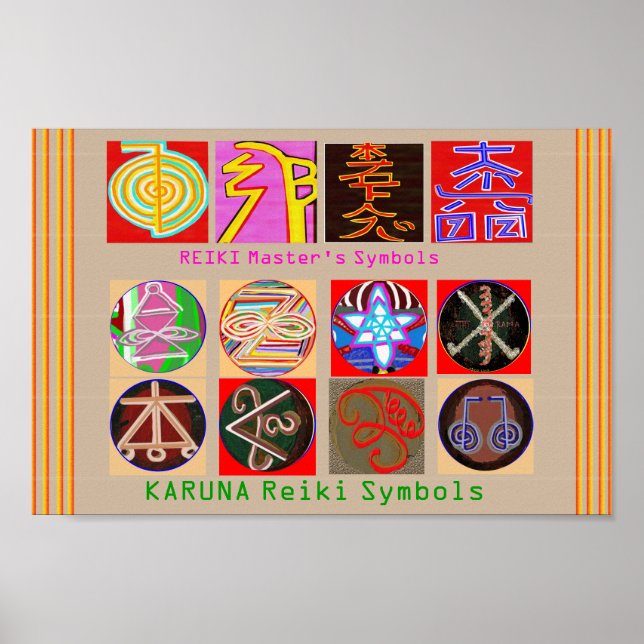Healing Master's Symbols - Premium Paper Poster (Front)