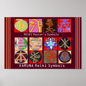 Healing Master's Symbols - Premium Paper Poster