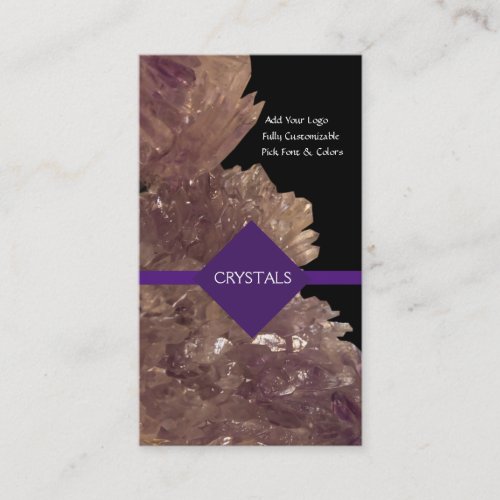 Healing Minerals Amethyst  Quartz Crystals Business Card