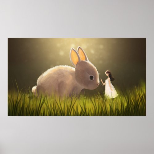 Healing Moe Rabbit Animal Adorable Divine Poster