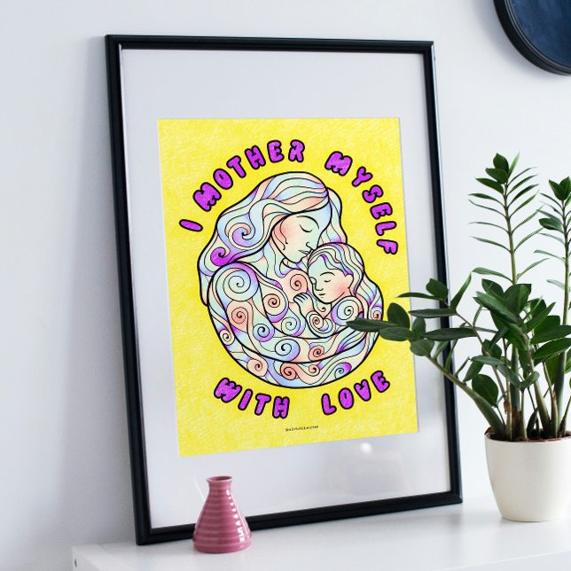 Healing Mother's Day Coloring Poster (Self-Love Affirmation Coloring Poster For Mother's Day)