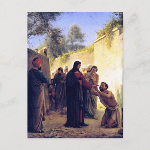 Healing of the Blind Man by Carl Bloch Postcard