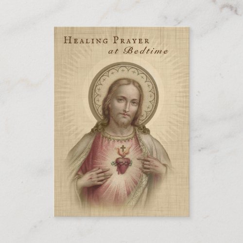Healing Prayer at Bedtime Sacred Heart Holy Card