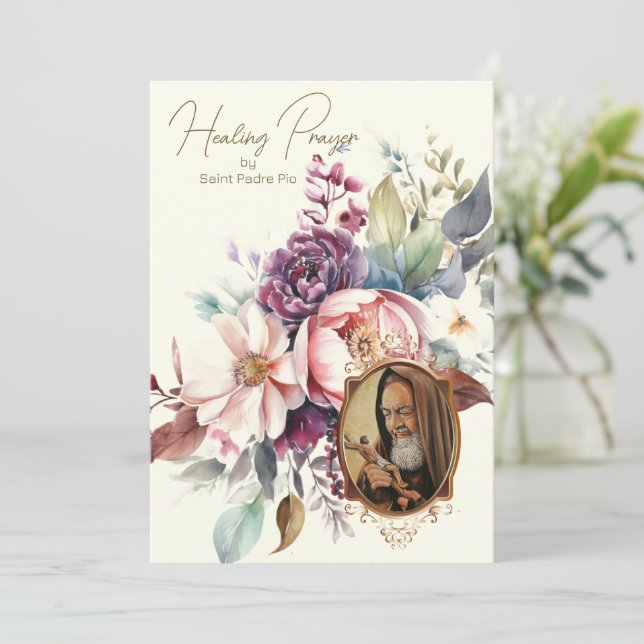 Healing Prayer by St. Padre Pio Prayer Card (Standing Front)