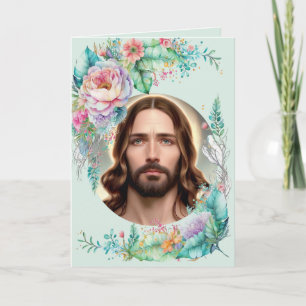 Healing Prayer Custom Get Well Soon Jesus Floral Card