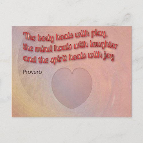 Healing Proverb with Heart Postcard