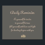 Healing Recovery Poster<br><div class="desc">Stylish Gray Healing Poem Poster. Theme - Reiki healing wellness recovery sobriety</div>