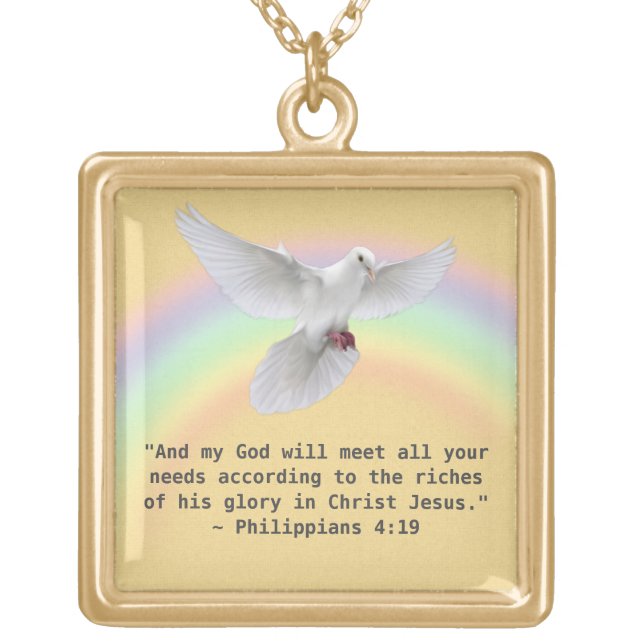 Healing Scripture - Gold finish necklace (Front)