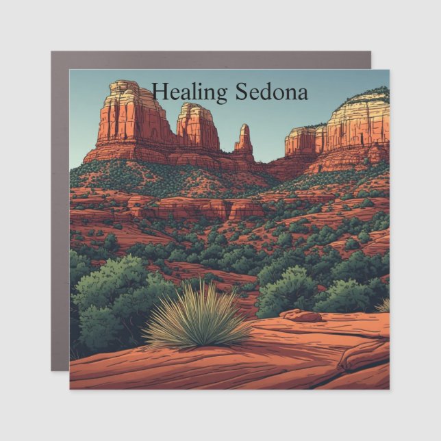 Healing Sedona Red Rocks Nature Desert Wonder Art Car Magnet (Front)