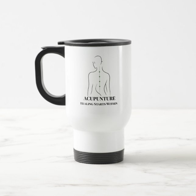 Healing Starts Within Mug Acupuncture Travel Mugs (Left)