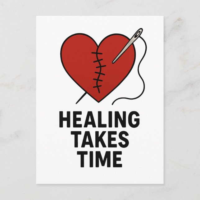 Healing Takes Time Mental Health Support  Postcard (Front)