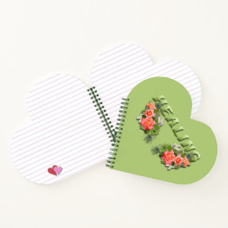 Healing Verse Lined Heart Spiral Notebook