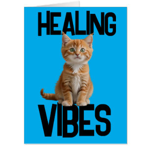 HEALING VIBES CAT KITTEN BIG GREETING CARD