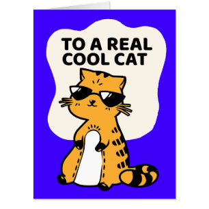 HEALING VIBES COOL CAT BIGGEST GREETING CARD