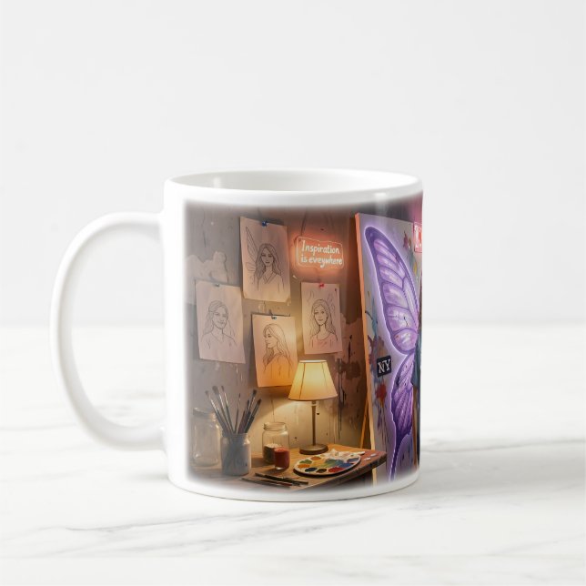 Healing Wings in an Urban Dream Studio Mug (Left)