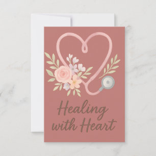Healing with heart thank you card
