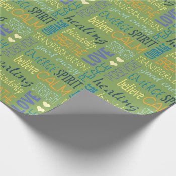 Healing Words Typographic  Wrapping Paper by SayWhatYouLike at Zazzle