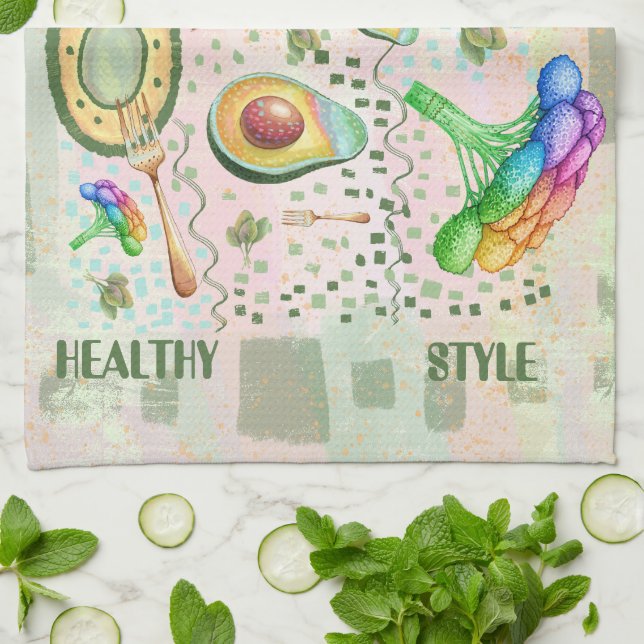 Healsy  food art kitchen towel (Folded)