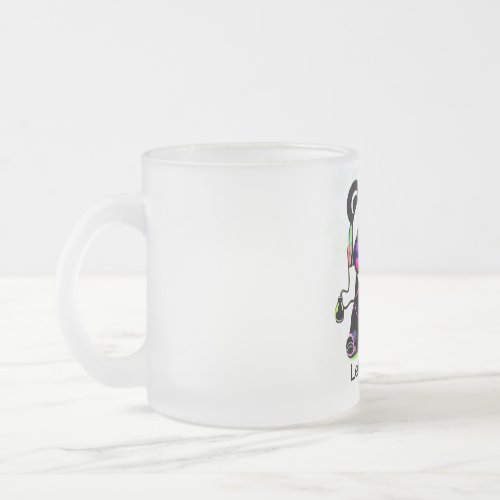 Healt with drink water frosted glass coffee mug