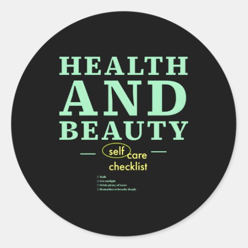Health And Beauty_ Green Classic Round Sticker