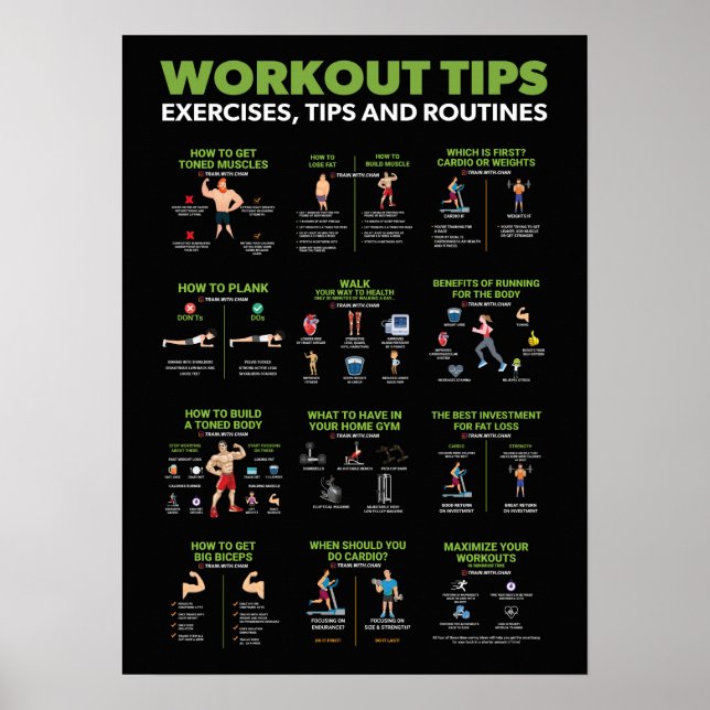 Health and Fitness Infographic - Diet and Exercise Poster (Front)