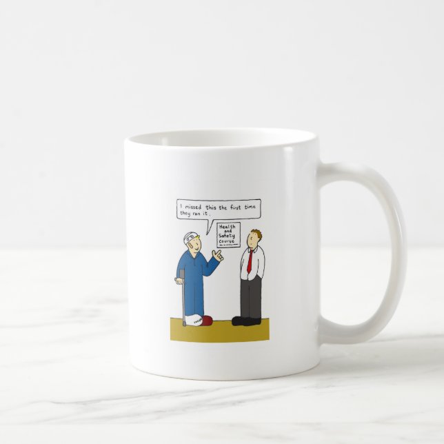 Health and Safety Cartoon Humor Coffee Mug (Right)