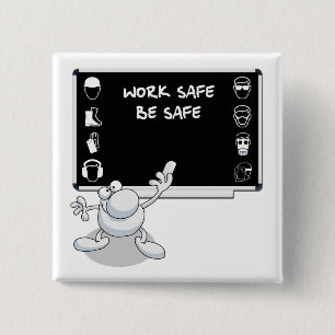 Health and safety pinback button