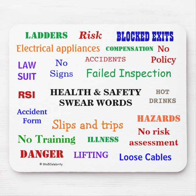 Health and Safety Swear Words Annoyingly Funny Mouse Pad (Front)